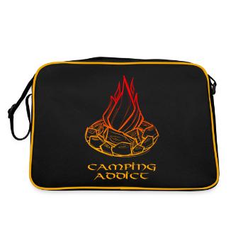 Campfire camper addict sketchy art - Retro Bag - black/gold - Back