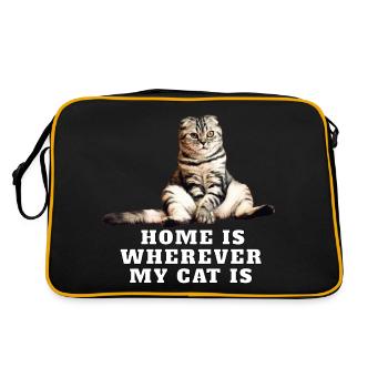 Chat – Ma maison est l’endroit où se trouve mon chat. - Sac Retro - noir/or - Dos