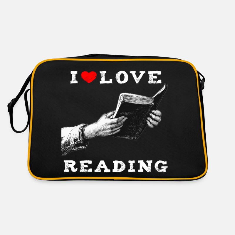 Ich liebe lesen Retro Tasche