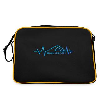 Swim coach heartbeat single line art - Sac Retro - noir/or - Dos