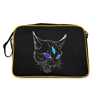 Böse Katze - Retro Tasche - Schwarz/Gold - Hinten