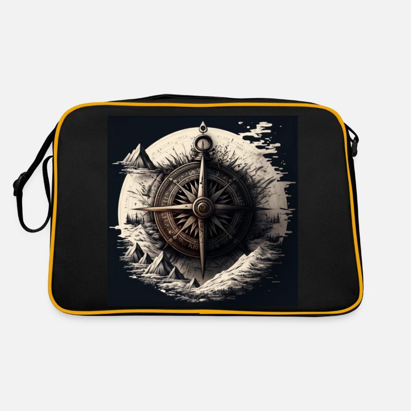 artistic sailor compass on the high seas Retro Bag