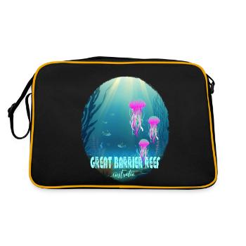 Great Barrier Reef australia - Retro Tasche - Schwarz/Gold - Hinten
