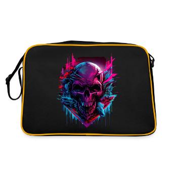 Skull Colorful Cloud - Retro Tasche - Schwarz/Gold - Hinten