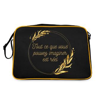 Tout ce que vous pouvez imaginer est réel - Sac Retro - noir/or - Dos