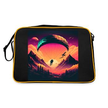 Beau et créatif motif de parapente Vaporwave - Sac Retro - noir/or - Dos