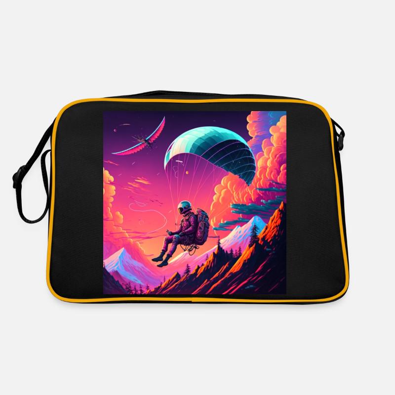 Paragliders in synthwave style Retro Bag