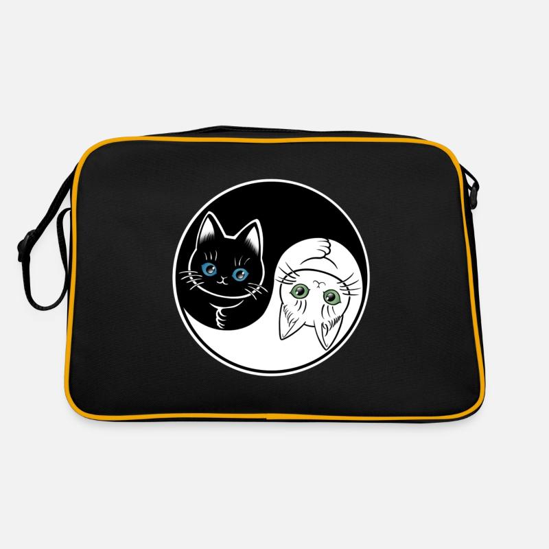 Chat noir & blanc Yin Yang mignon Sac Retro