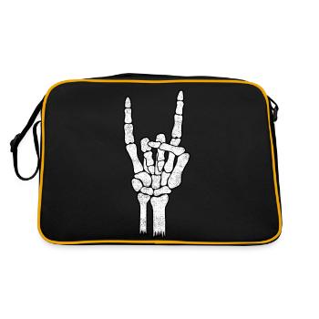 Skeleton Hand Rock Metal Sign - Retro Bag - black/gold - Back
