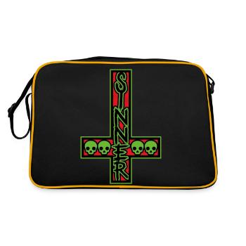 Sinner On Inverted Cross Red And Green - Retro Bag - black/gold - Back