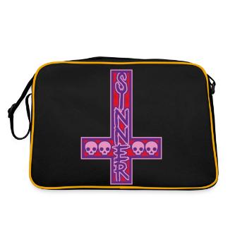 Sinner On Inverted Cross Pink & Purple - Retro Bag - black/gold - Back