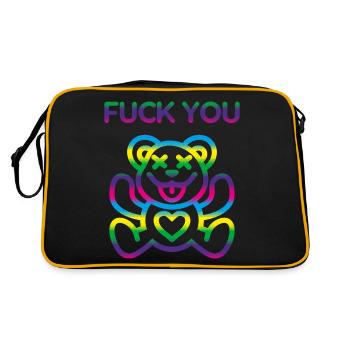 Mignon Rainbow Teddy Bear F*ck You - Sac Retro - noir/or - Dos