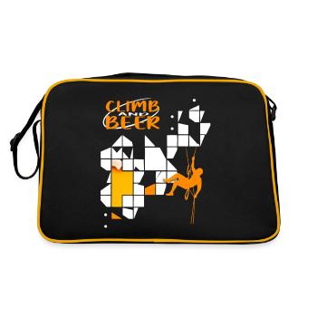Klettern und Bier - Retro Tasche - Schwarz/Gold - Hinten