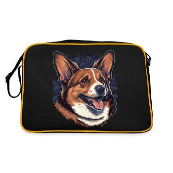 Joyful Brown Corgi - Retro Bag - black/gold - Back