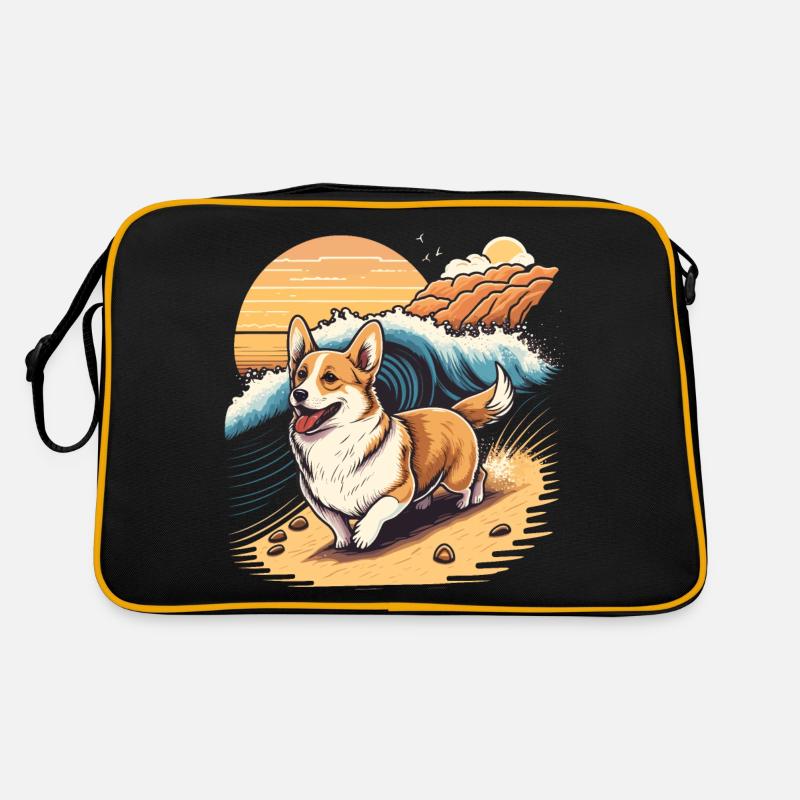 Corgi with the waves Retro Bag
