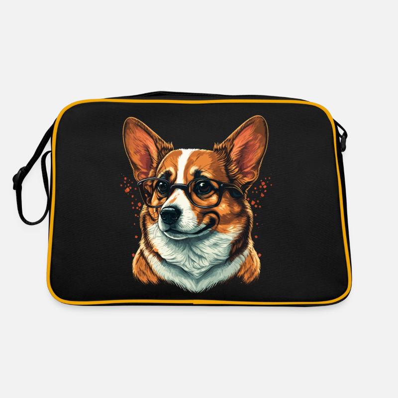 Professor sieht Corgi aus Retro Tasche