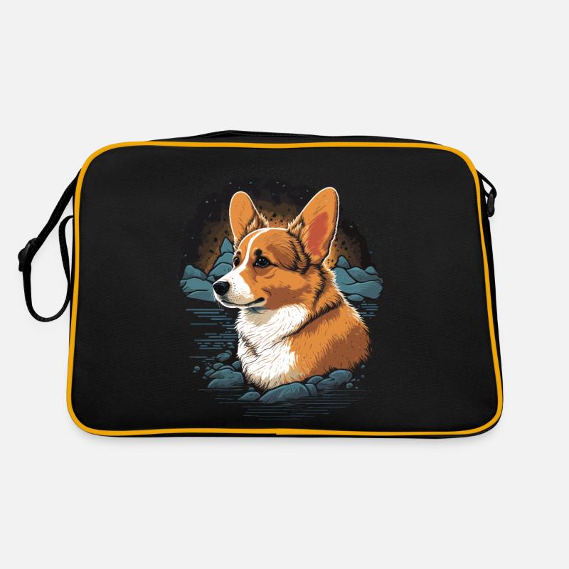Corgi on rocks Retro Bag