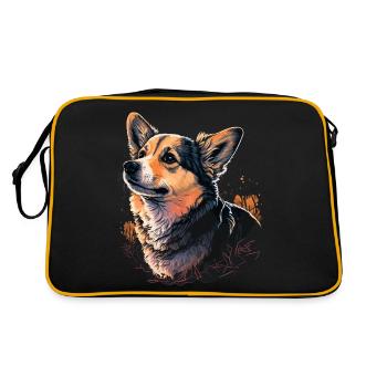 delightful Corgi - Retro Bag - black/gold - Back