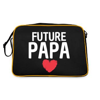 Future papa cadeau annonce naissance futur bébé - Sac Retro - noir/or - Dos