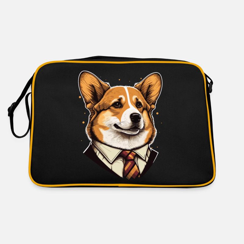 Formale Corgi-Illustration Retro Tasche