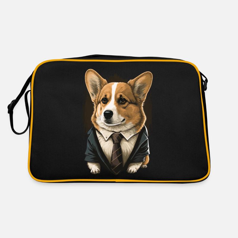 Kurzer süßer Corgi Retro Tasche