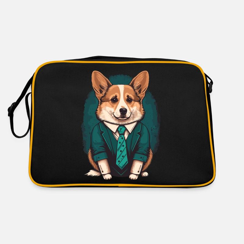 Corgi en costume vert Sac Retro