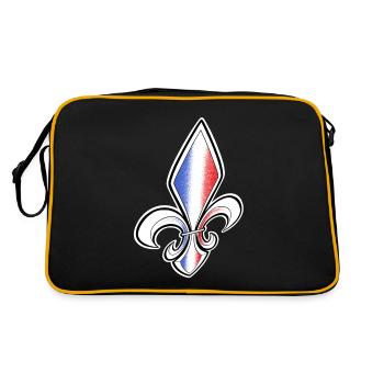 Fleur de Lys drapeau Français - Sac Retro - noir/or - Dos