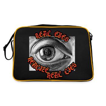 Real Eyes Realize Real Lies Open Your Eye And See - Retro Bag - black/gold - Back