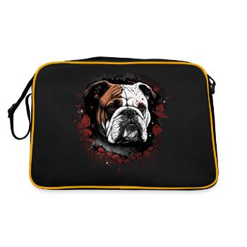 Bulldog sur un trou - Sac Retro - noir/or - Dos