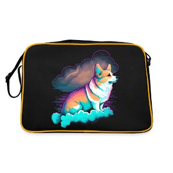 Corgi avec les nuages - Sac Retro - noir/or - Dos