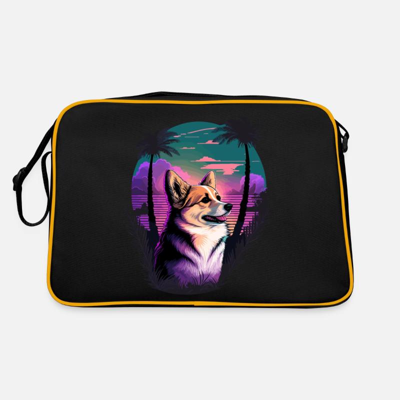 Vaporwave Beach Style Corgi Sac Retro
