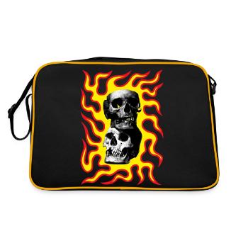 Skulls On Fire From Hell - Retro Bag - black/gold - Back