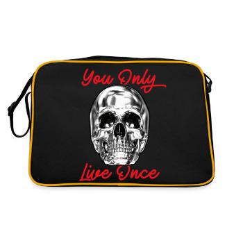 Crâne vous ne vivez qu’une fois YOLO Chrome - Sac Retro - noir/or - Dos