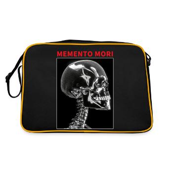 Crâne Memento Mori Noir - Sac Retro - noir/or - Dos