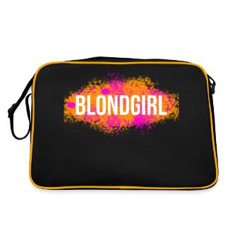 Blondgirl hat blonde Haare ist eine Blondine - Retro Tasche - Schwarz/Gold - Hinten