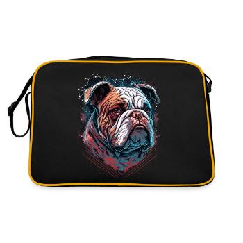 Genervte Bulldogge - Retro Tasche - Schwarz/Gold - Hinten