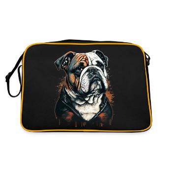 Chubby Face Bulldog - Retro Tasche - Schwarz/Gold - Hinten