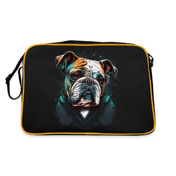 Bouledogue à l’allure intelligente - Sac Retro - noir/or - Dos