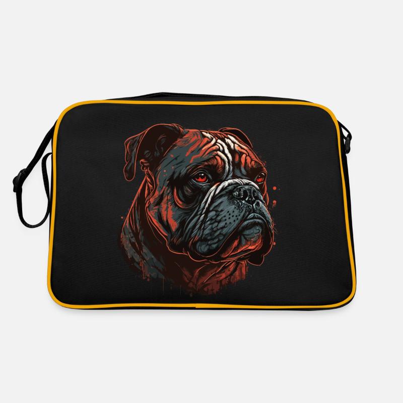 Coole Bulldoggenkopfkunst Retro Tasche