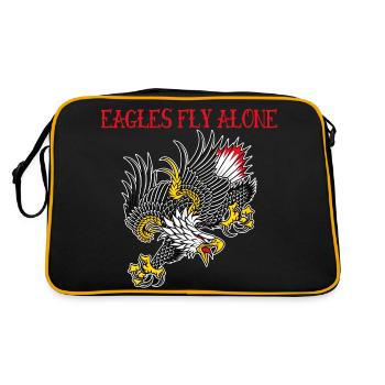 Adler fliegen alleine traditionelle alte Schule Tattoo - Retro Tasche - Schwarz/Gold - Hinten
