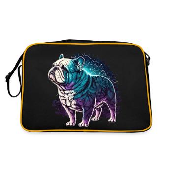 Leafy Bulldog Vaporwave - Retro Bag - black/gold - Back