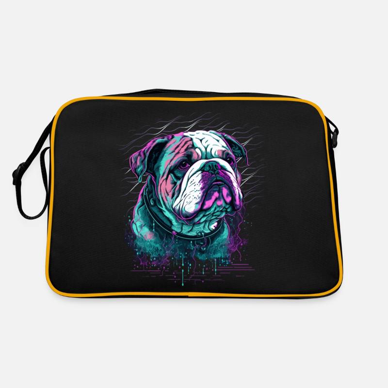 Wrinkled Face Bulldog Retro Bag