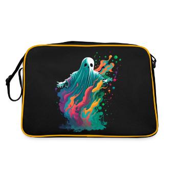 Geister-Design - Retro Tasche - Schwarz/Gold - Hinten