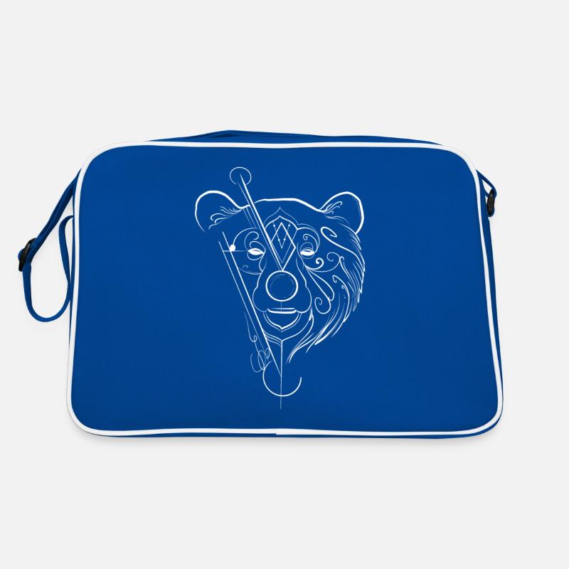 Drawing bear style lining graphic Retro Bag
