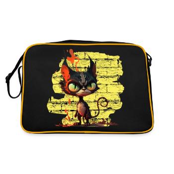 Funny cat - Retro Bag - black/gold - Back