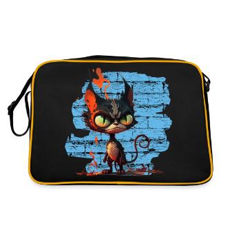 Funny cat - Retro Bag - black/gold - Back