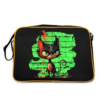 Funny cat - Retro Bag - black/gold - Back