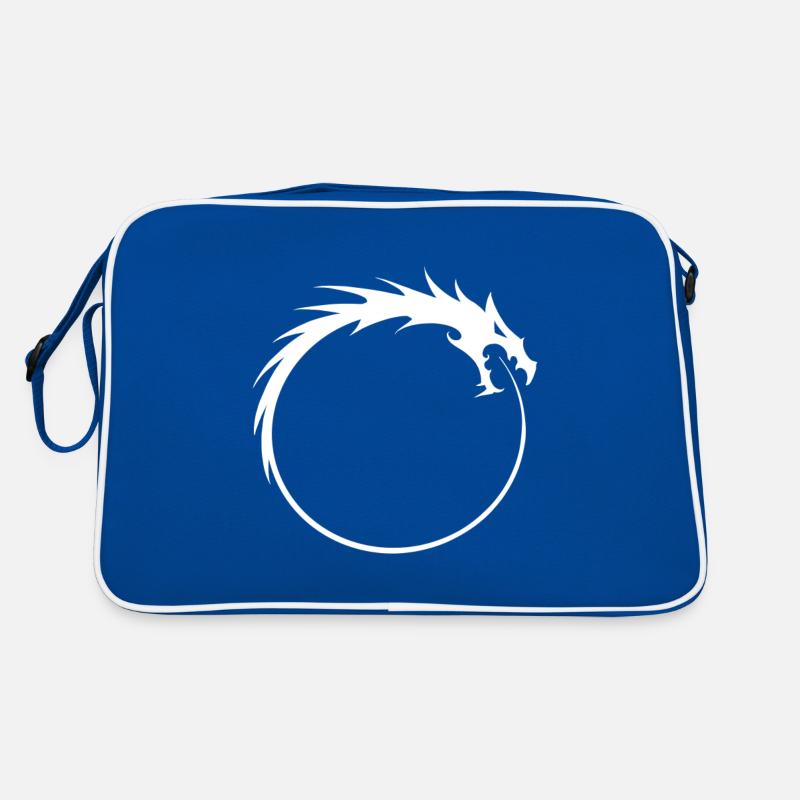 Ouroboros dragon biting its own tail Retro Bag