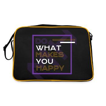 Faites ce qui vous rend heureux - Sac Retro - noir/or - Dos