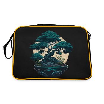 Bonsaï bleu - Sac Retro - noir/or - Dos